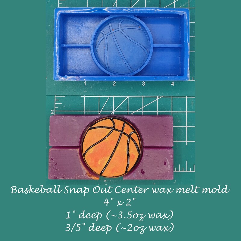 Basketball Snap Out Center Wax Melt Snap Bar Silicone Mold